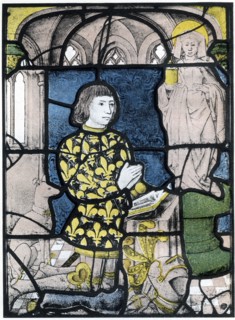 A knight (de Bernemicourt) at his orisons before an image of St Mary Magdalene, c1500, (1924). Artist: Unknown