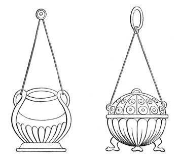Hanging lamps, 9th century, (1870). Artist: Unknown