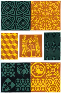 Paving tiles of the 14th and 15th century, (1870).Artist: Franz Kellerhoven