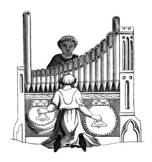 Organ with a single keyboard, 14th century, (1870). Artist: Unknown