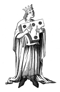 A performer on the psalterion, 14th century, (1870). Artist: Unknown