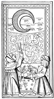 'The Moon', tarot card, 14th century, (1870). Artist: Unknown