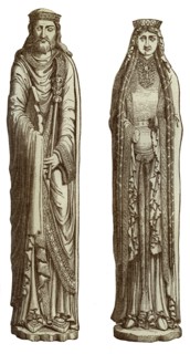 Clovis I and Clotilde his wife, 12th century, (1870). Artist: Franz Kellerhoven