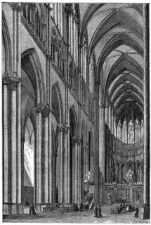 Interior of Amiens Cathedral, France, 13th century, (1870). Artist: J Huyot