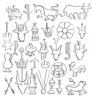Watermarks on paper, 14th-15th century, (1870). Artist: Unknown