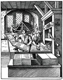 'Printing Workshop', 16th century, (1870).Artist: Jost Amman