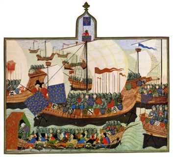 'The Expedition of the French and Genoese to Barbary', 15th Century.Artist: Master of the Harley Froissart
