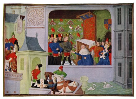 'Interview of Richard II and the Duke of Gloucester', 14th century (15th Century).Artist: Master of the Harley Froissart