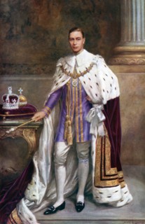 King George VI in coronation robes, 1937.Artist: Albert Henry Collings