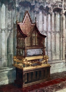 The Coronation Chair, with the Stone of Scone, Westminster Abbey, London, 1937. Artist: Unknown