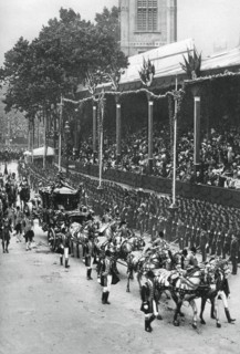 Coronation procession of George V and Queen Mary, near Westminster Abbey, 22 June 1911, (1937). Artist: Unknown