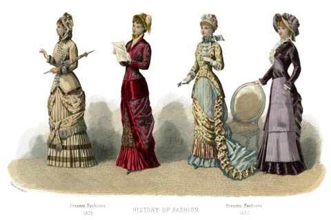 French costume: 'Present Fashions', (1882). Artist: Unknown