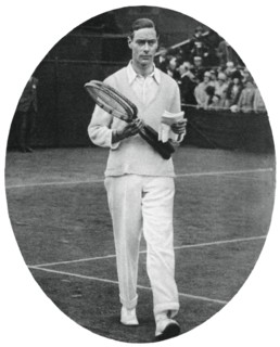 The Duke of York as a competitor in the men's doubles at Wimbledon, 1926, (1937). Artist: Unknown