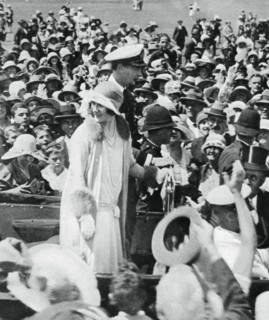The Duke and Duchess mobbed by crowds in Auckland, 1927, (1937).  Creator: Unknown.