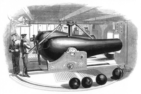 'Gun Turret Aboard USS Passaic', c1860s. Artist: Unknown