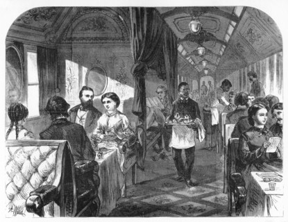 'Palace Hotel Car, Union Pacific Railroad', c1870.Artist: A R Ward
