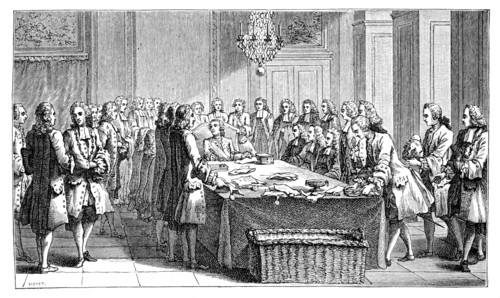 Louis XV Signing The New Treaty, 1757, (1885). Artist: Unknown