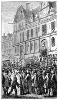 Gathering Outside The Town Hall, (1885).Artist: Bonnart