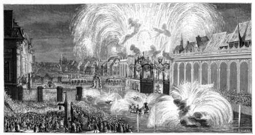 Fireworks, Strasbourg, 1744, (1885). Artist: Unknown