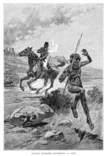 'Native Troopers Dispersing A Camp', Australia, 1886.Artist: Frank P Mahony