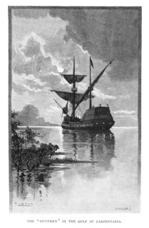 The 'Duyfken' in the Gulf of Carpentaria, Australia, 1606 (1886).Artist: W Mollier