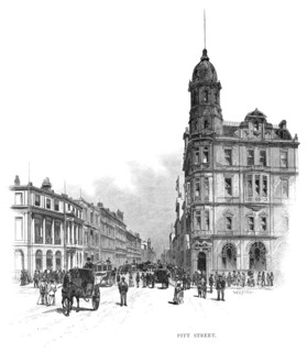 Pitt Street, Sydney, New South Wales, Australia, 1886.Artist: WC Fitler