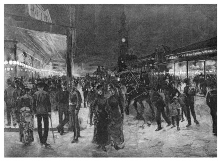 Saturday night in George Street, Sydney, New South Wales, Australia, 1886.Artist: WJ Smedley