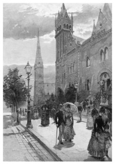 Collins Street East on a Sunday morning, Melbourne, Victoria, Australia, 1886.Artist: WJ Smedley