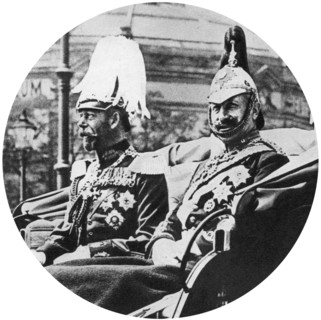 King George V of Great Britain and the German Kaiser, Berlin, 1913. Artist: Unknown