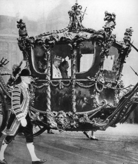 King George V and Queen Mary on their way to the State Opening of Parliament, c1930s. Artist: Unknown