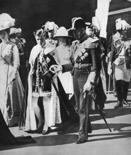 Prince Edward's investiture as Prince of Wales, 1911. Artist: Unknown
