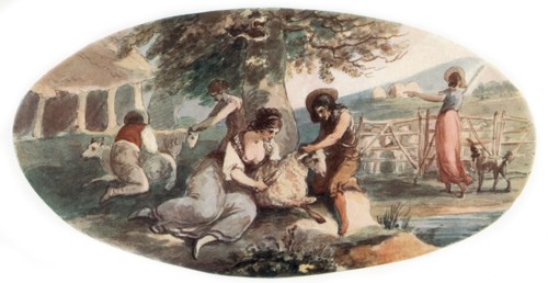 'Sheep Shearing', (1912).Artist: William Hamilton