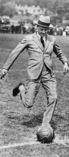 The Prince of Wales kicking off the Spurs versus Fulham football match, 1921. Artist: Unknown