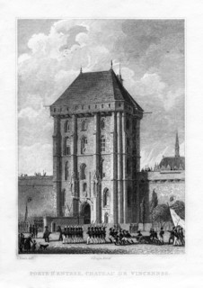 Main gate, Chateau de Vincennes, Paris, 1830.Artist: AWN Pugin