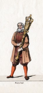 Marshal costume design for Shakespeare's play, Henry VIII, 19th century. Artist: Unknown