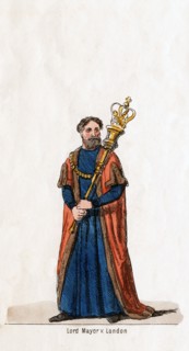 Lord Mayor of London, costume design for Shakespeare's play, Henry VIII, 19th century. Artist: Unknown