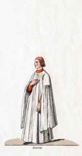 Chorister, costume design for Shakespeare's play, Henry VIII, 19th century. Artist: Unknown