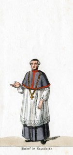 Bishop in house dress, costume design for Shakespeare's play, Henry VIII, 19th century. Artist: Unknown