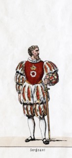 Sergeant, costume design for Shakespeare's play, Henry VIII, 19th century. Artist: Unknown