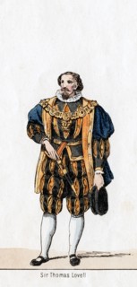 Sir Thomas Lovell, costume design for Shakespeare's play, Henry VIII, 19th century. Artist: Unknown