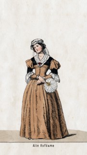 Lady-in-waiting, costume design for Shakespeare's play, Henry VIII, 19th century. Artist: Unknown