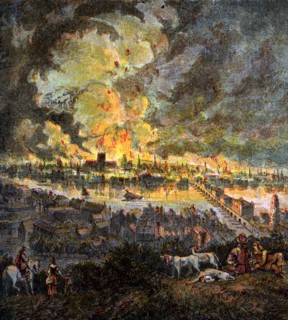 'Great Fire Of London, 1666', (c1850). Artist: Unknown