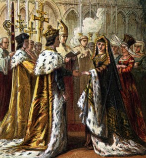 The marriage of Henry VII, 1486, (c1850). Artist: Unknown