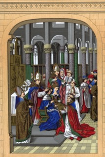 'Coronation of Charles V, King of France', 14th century, (1870).Artist: Franz Kellerhoven