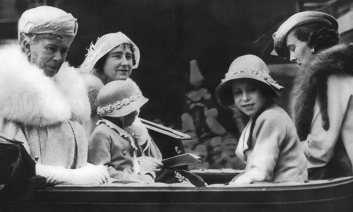 Queen Mary with her daughter-in-law and grandchildren, 1936. Creator: Unknown.