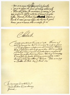 Documents signed by Charles I, c1641.Artist: King Charles I
