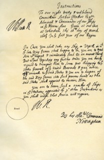Instructions from William III to Admiral Arthur Herbert, Whitehall, 16th March 1689. Artist: Daniel Finch