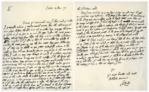 Letter from John Locke to Hans Sloane, 2nd December 1699.Artist: John Locke