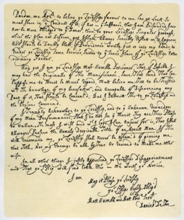 Letter from Daniel Defoe to Charles Montague, 1705.Artist: Daniel Defoe