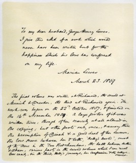 Original manuscript of Adam Bede, 23rd March 1859.Artist: George Eliot